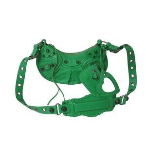 BALENCIAGA Le Cagoule XS shoulder bag green leather
